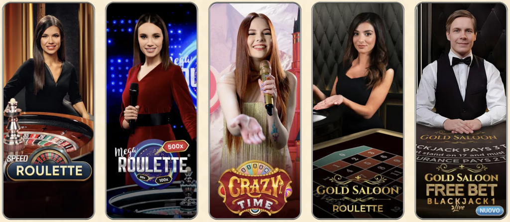 Casinò con croupier dal vivo Vegasino